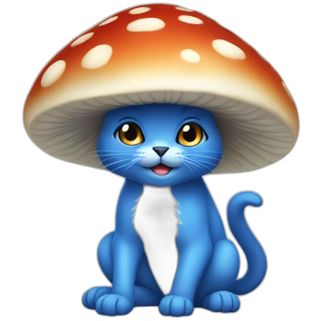 Blue cat mushroom emoji