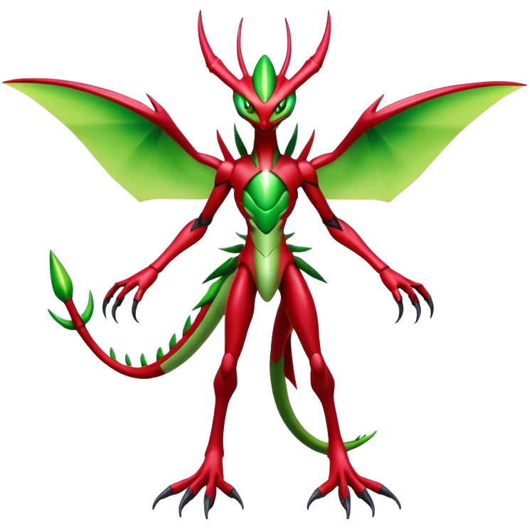  Cool Edgy Shiny Futuristic Ethereal Legendary Scizor-Digimon-Schyther-Flygon-hybrid full body emoji