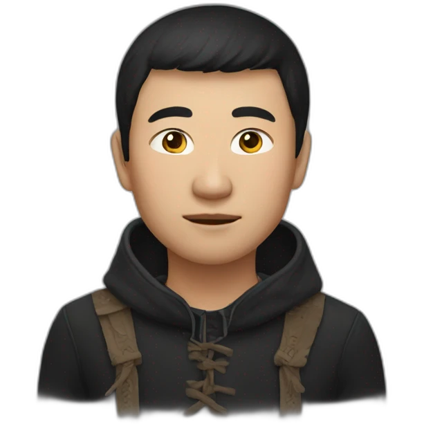 Buryat man black emoji