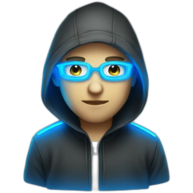 neon blue hacker emoji