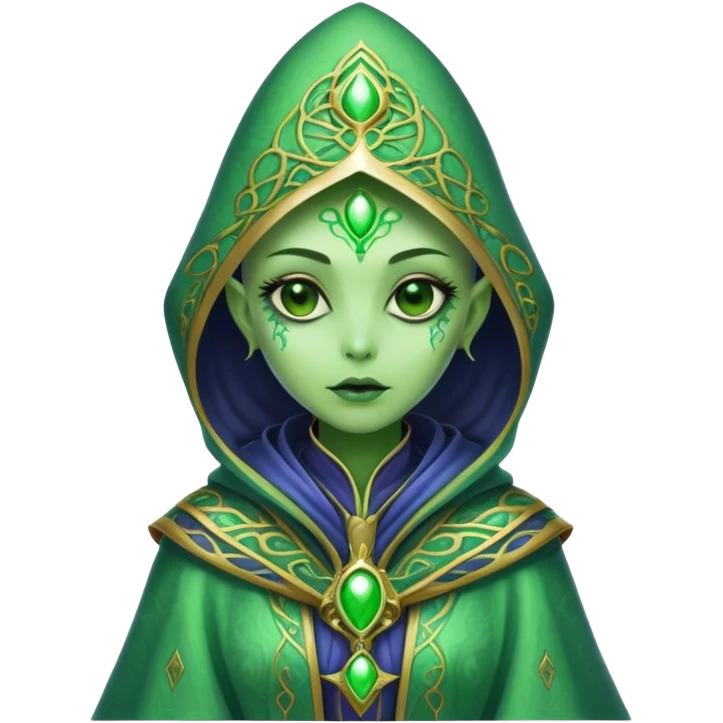An alien, wizard female emoji
