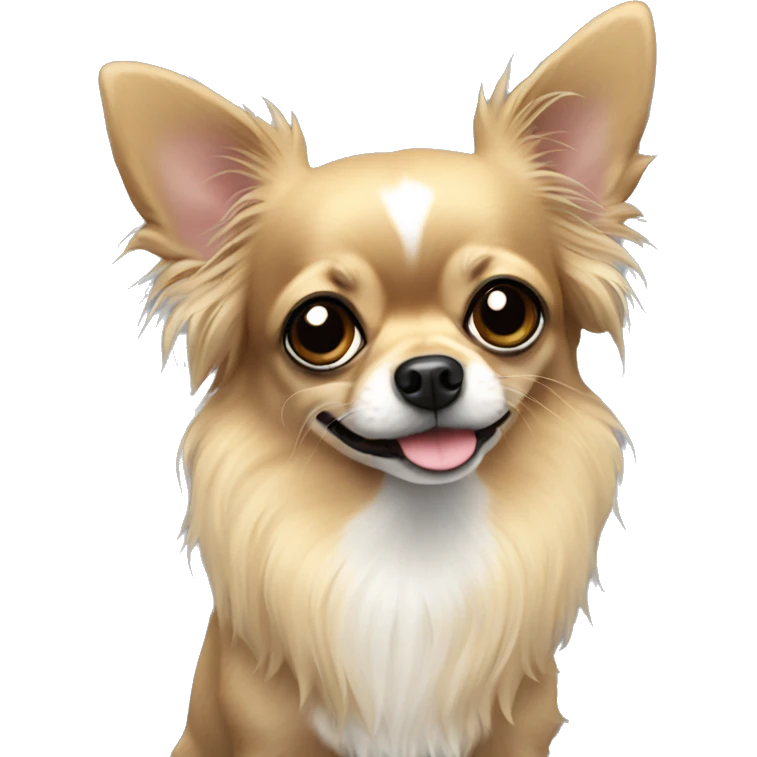 Black long hair chihuahua sitting emoji