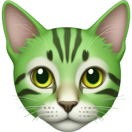 Cat green emoji