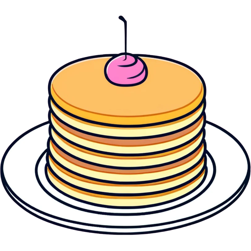 Pancake mit Pinker, Glasur emoji