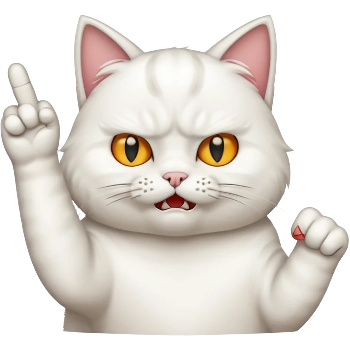 Cat middle finger emoji