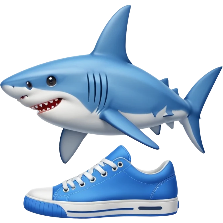 Tiburón con Tenis Azules emoji