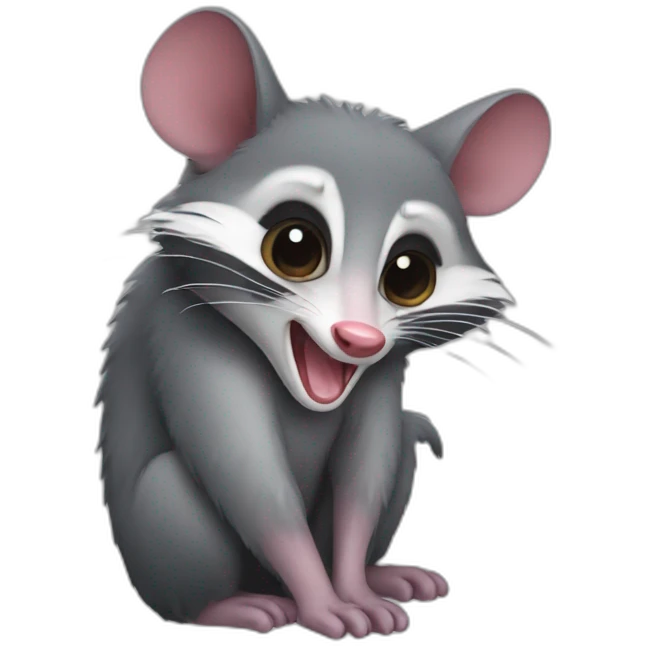 Opposum crying in corner emoji
