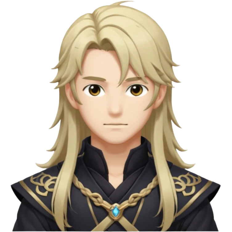 Kaeya from Genshin Impact (tall male adult) (long hair) (half body) emoji