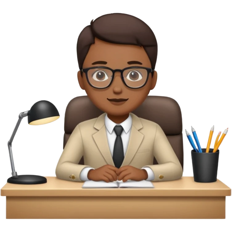 one employee sitting in front of the desk emoji