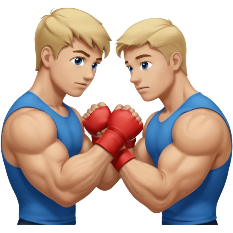 DIRTY BLONDE HAIR BLUE EYES BIG BICEPS FOR ARM WRESTLING YOUNG MAN emoji
