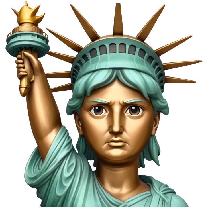 Statue of liberty with Donald Trump face emoji
