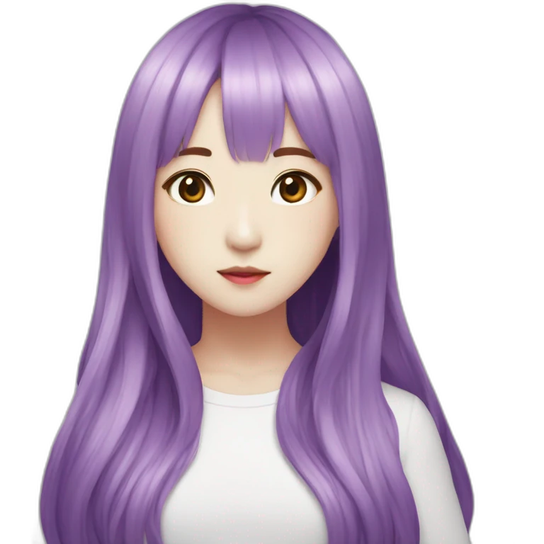 Moonbyul-purple-hair-with-hello-text emoji
