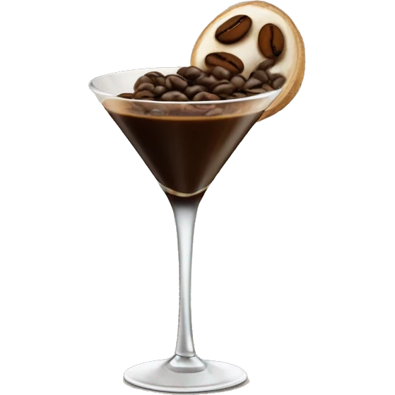 Espresso martini with 3 espresso beans in it emoji