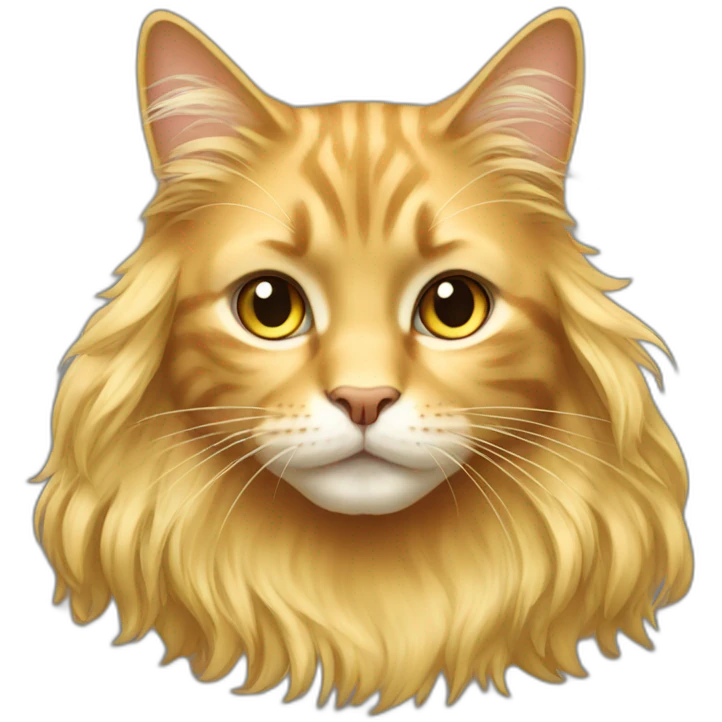 golden long haired female cat emoji