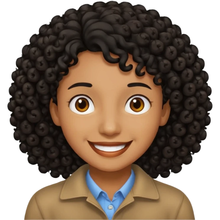 fat person emoji but make him brown skin and curly black hair emoji