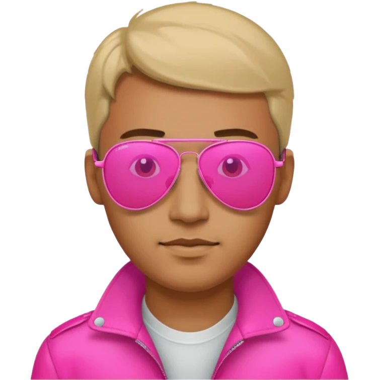 1980s man wearing reflective neon pink aviator sunglasses emoji
