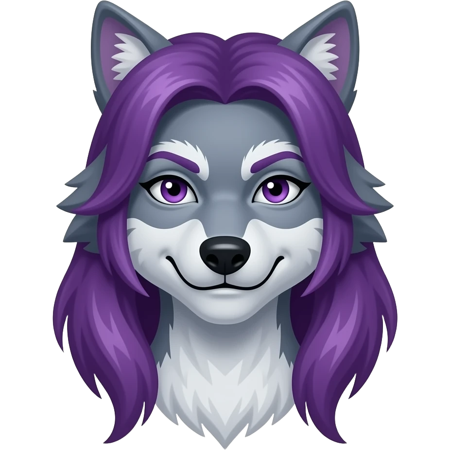 purple haired female werewolf emoji