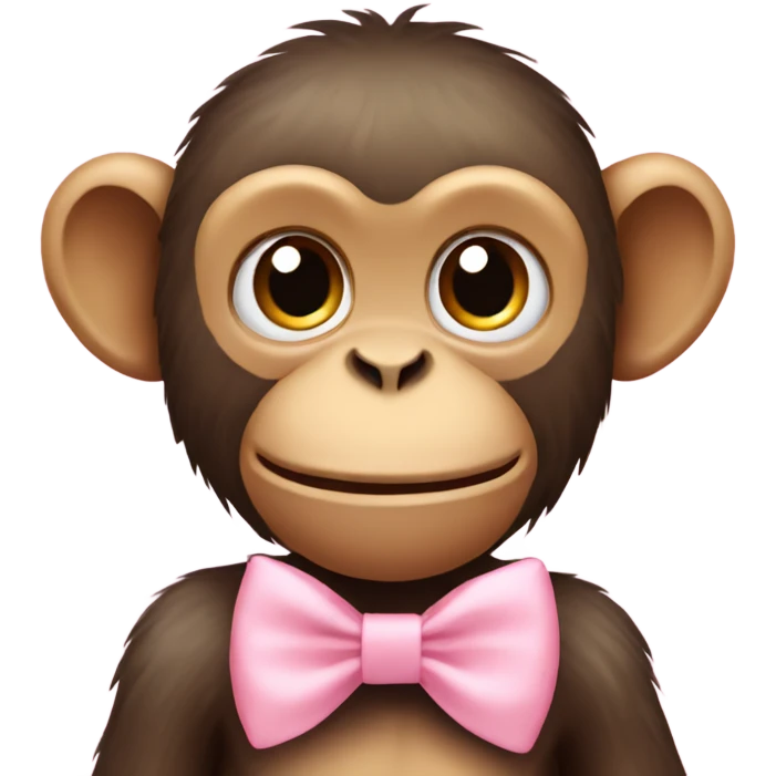 Monkey with a pastel pink bow. emoji