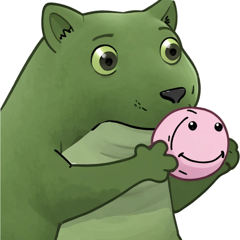 A Therian playing with a stuffy  emoji
