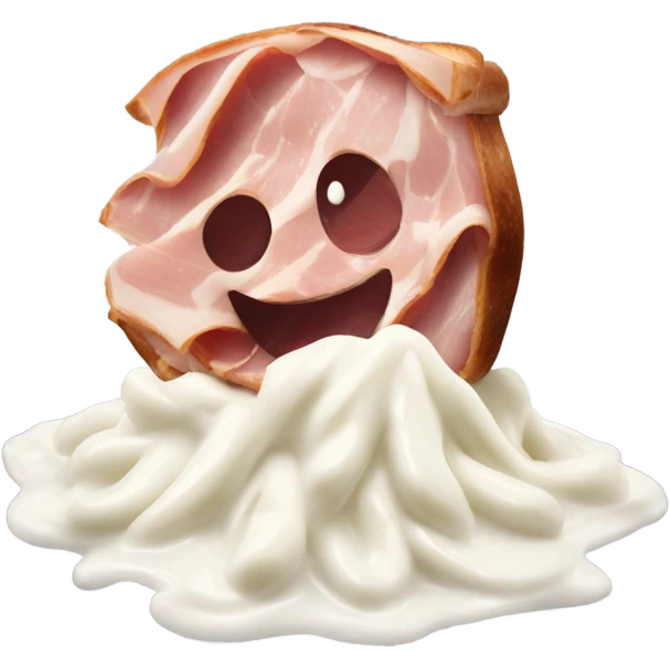 shredded ham with white sauce emoji