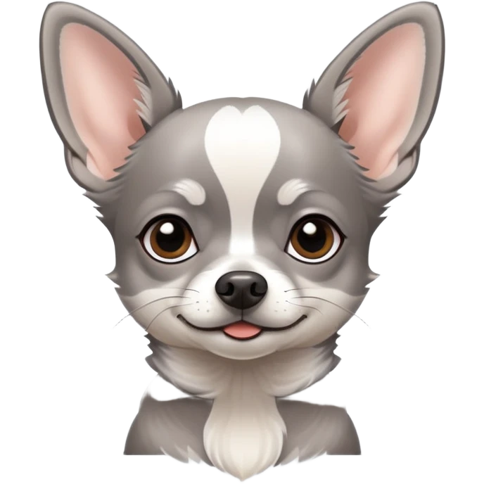Grey Chihuahua with white stripe on head  emoji