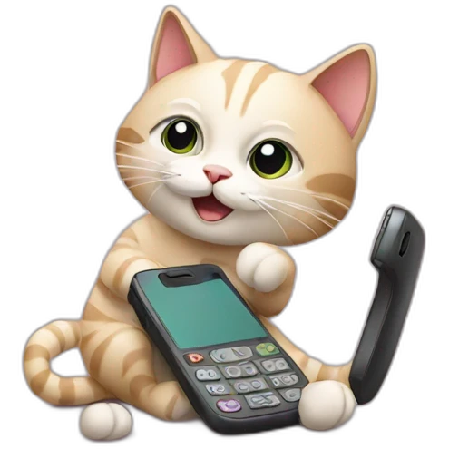cat playing phone emoji