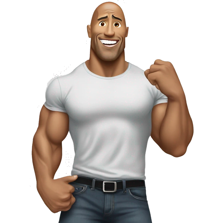 The rock doing his most popular pose emoji