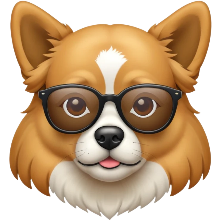 Chien noir avec des lunettes de soleil emoji