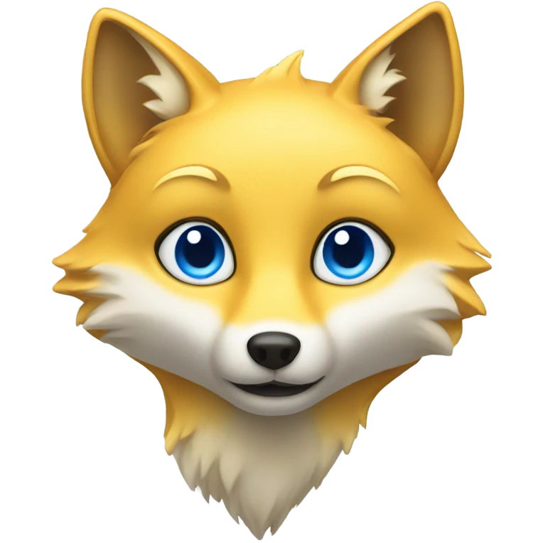 Yellow fox with blue eyes emoji