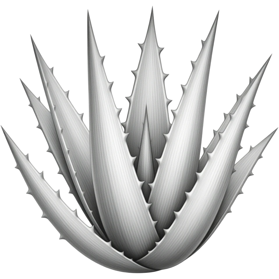 eine aloe pflanze fein gezeichnet mit Bleistift, unausgemalt emoji