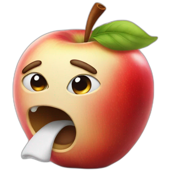 apple coughing emoji with fist over mouth emoji