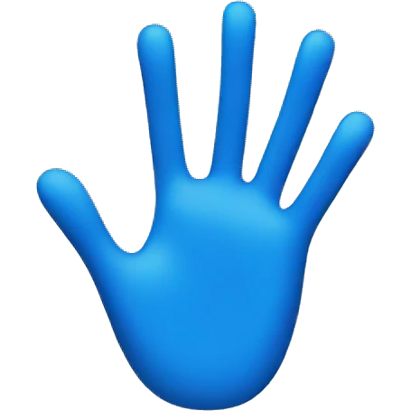 blue hand emoji