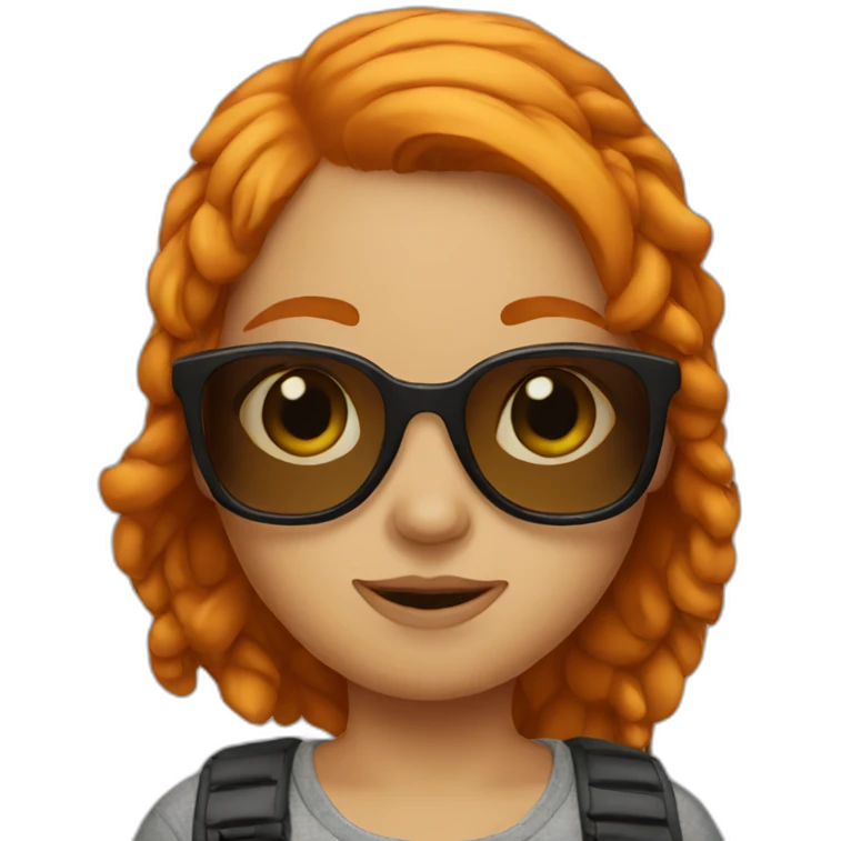 Ginger girl with sunglasses emoji