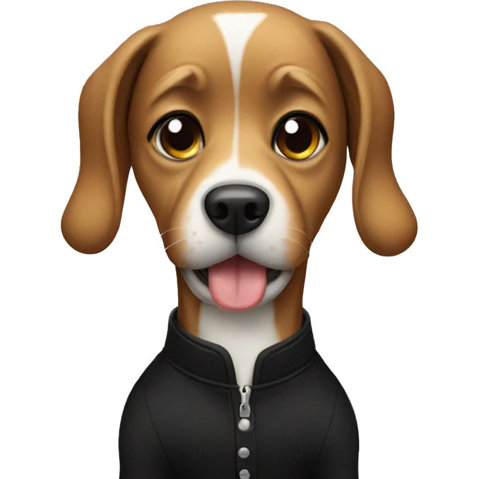 Dog in a black outfit emoji