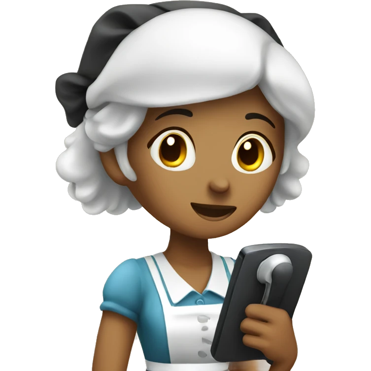 A maid with telephone  emoji