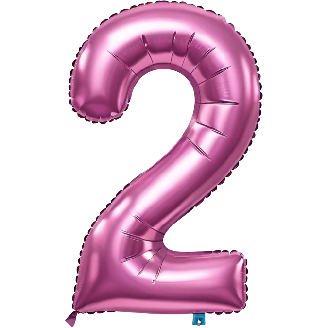 Pink foil balloon in the shape of a number teo emoji