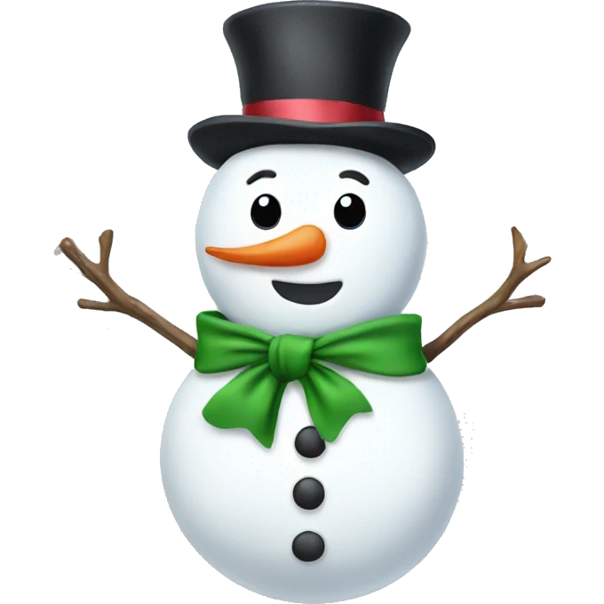 Snowman with a bow  emoji
