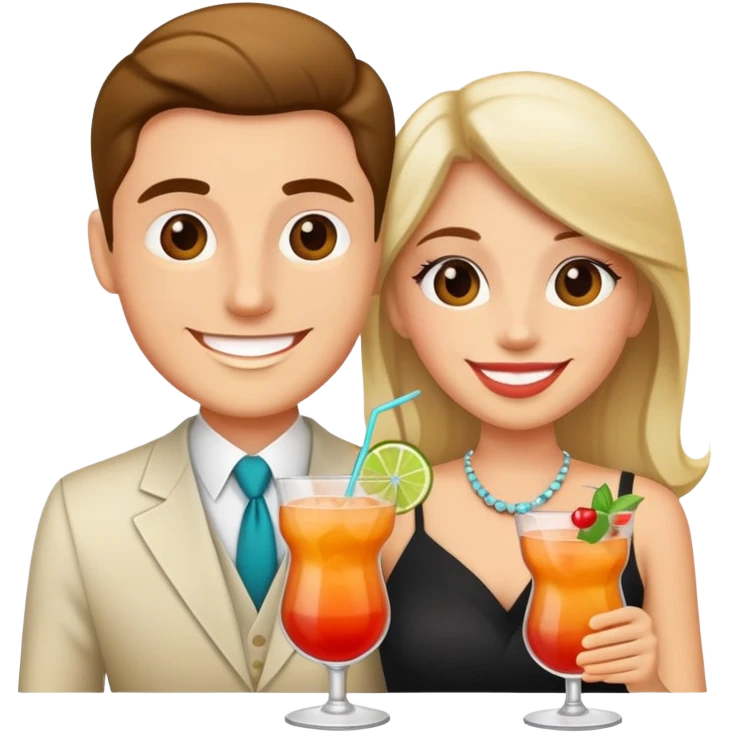 couple drinking coktail  emoji