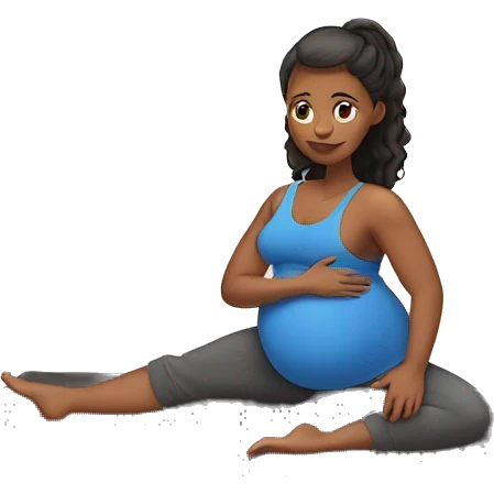 pregnant girl doing pilates on the mat emoji