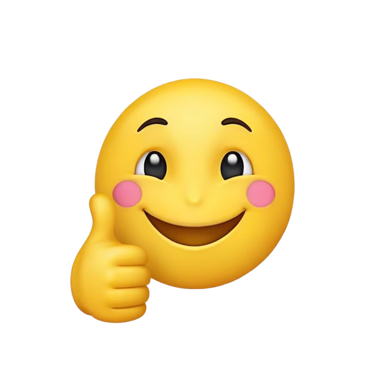 Emoji feliz con el pulgar arriba emoji