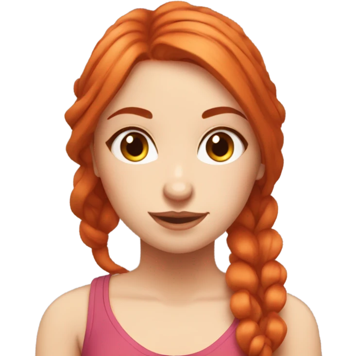 Yoga girly girl sitting criss cross fit red hair girl beautiful face fair skin emoji