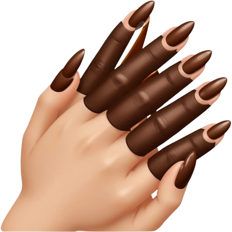 💅🏼 comme cet émoji, mais les ongles et le vernis en marron emoji