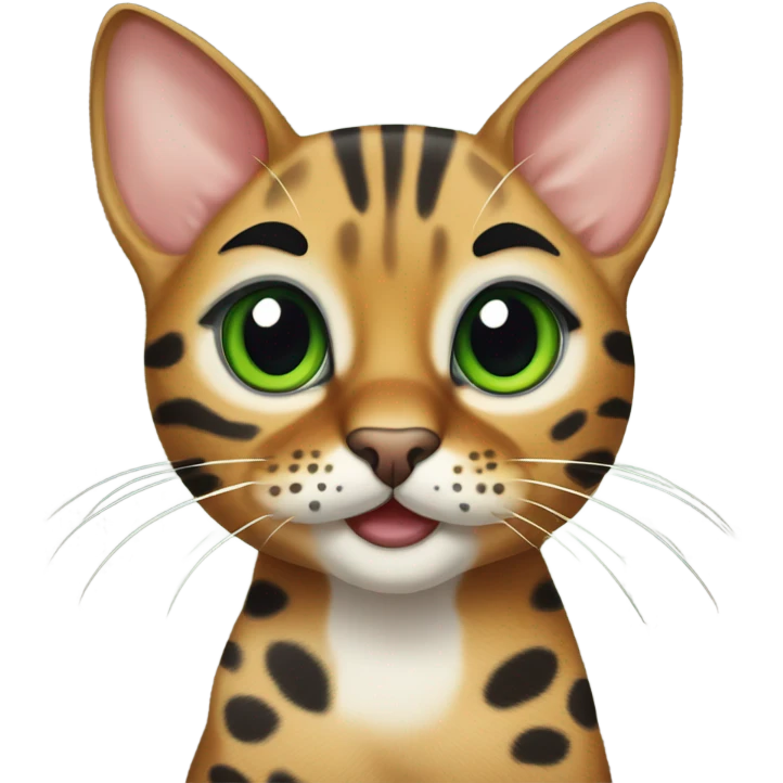 Bengal cat smiling emoji
