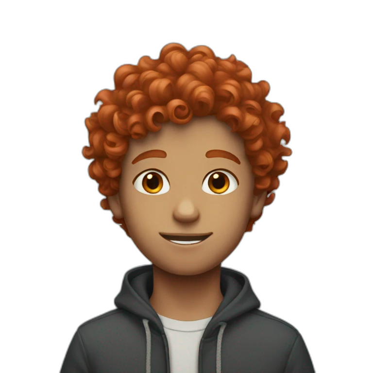 A boy with curly red hair emoji