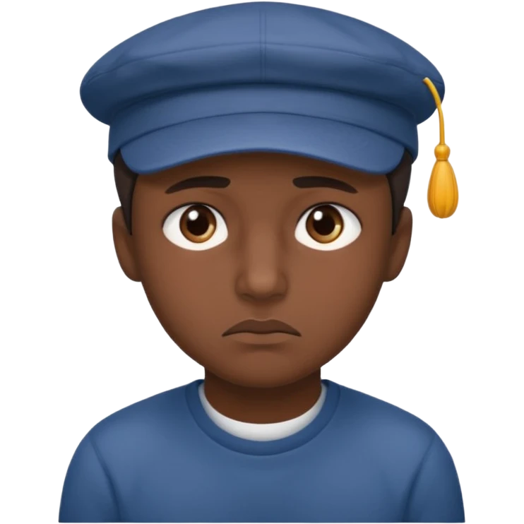 🫩 Emoji ojos cansado y triste pero serio con gorra de lado  emoji