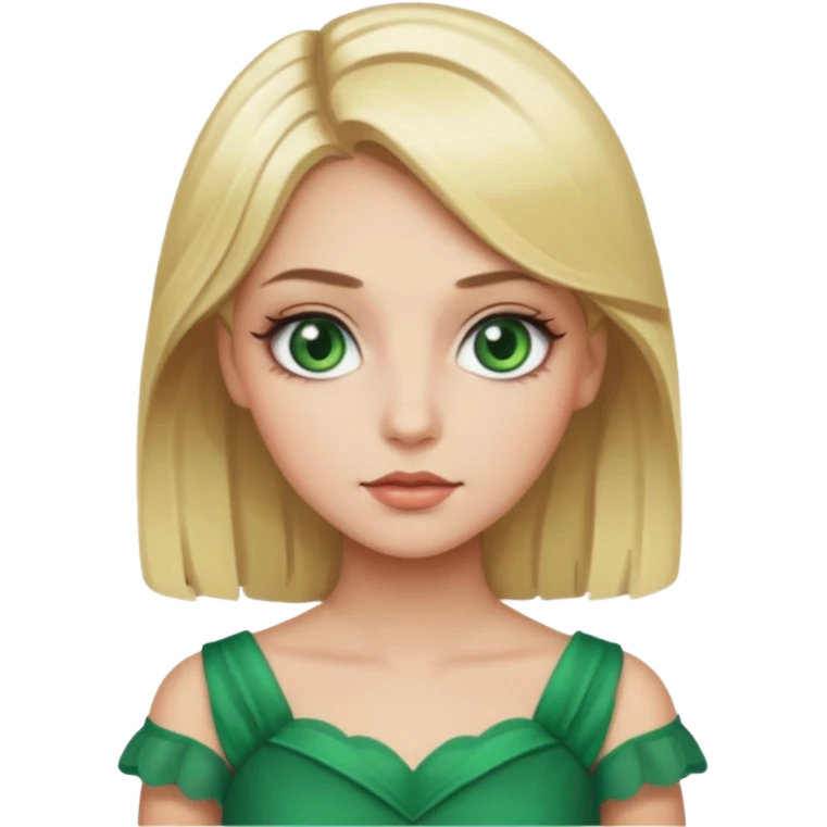 Fille blonde yeux vert  maquiller robe chronique emoji