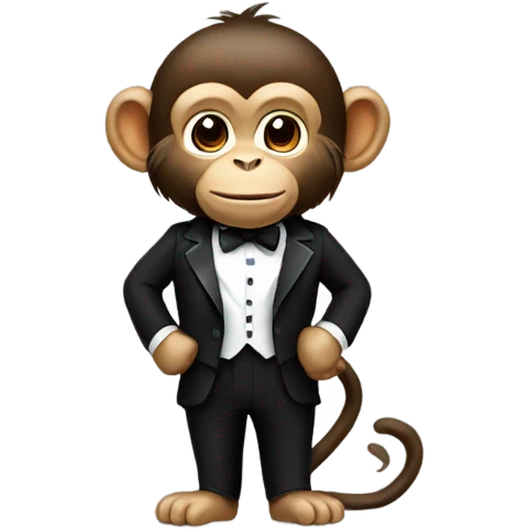 Monkey with tuxedo  emoji