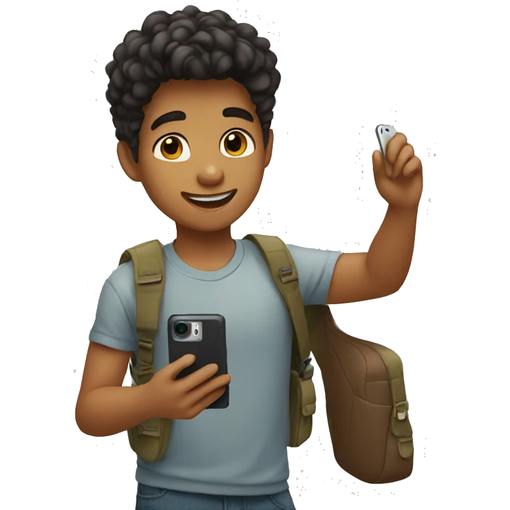 "confident boy taking selfie" emoji