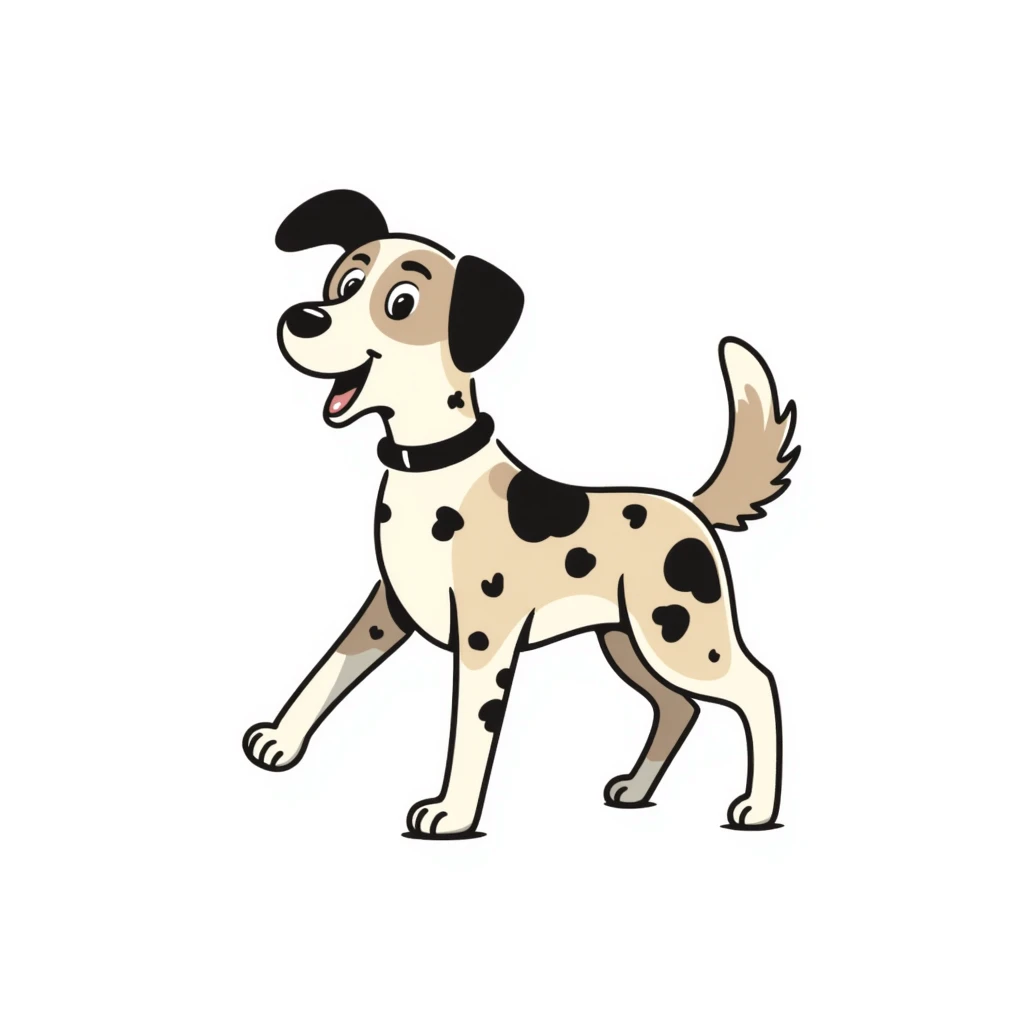 hand-drawn spotted brown Labrador with calico pattern fur emoji