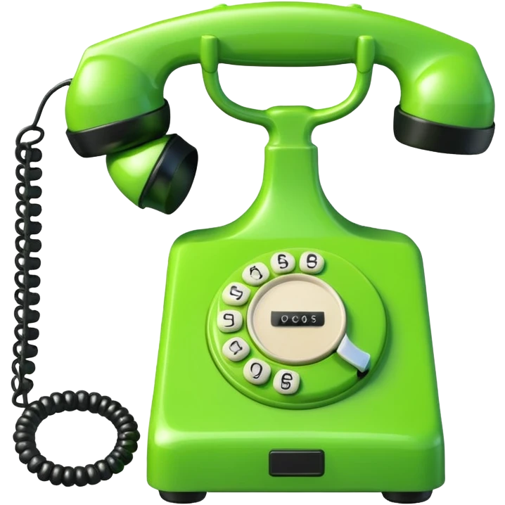 telephone emoji, classic handset, bright green emoji